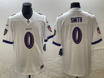 Baltimore Ravens #0 Roquan Smith White Vapor Limited Jersey